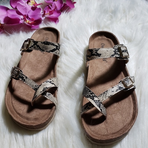 🆕️Cream Python Snakeskin Thong Birken Sandal 11 - Picture 2 of 8